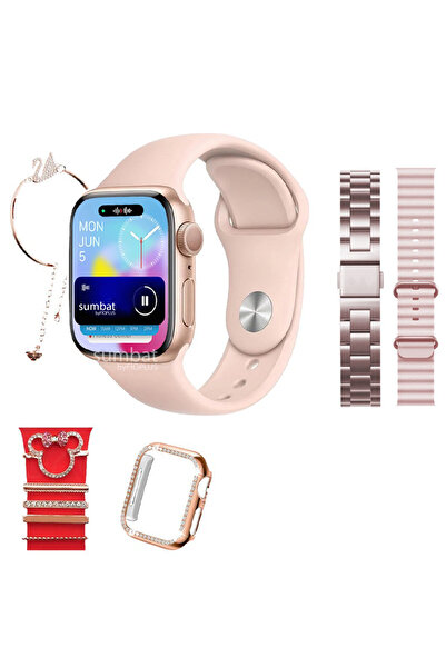 SUMBAT Kadın Akıllı Saat Smart Watch G9 Mini Kolye Koruyucu Hediyeli Ios ve Android Uyumlu 38mm 2.2inç
