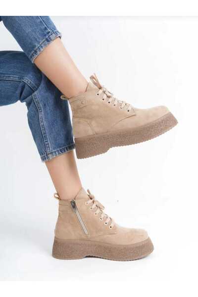 FASHION RAHAT KALIP BAĞCIKLI KALIN TOPUK SÜET BOT