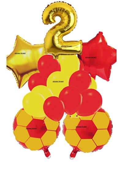 DÜVENCİ TİCARET ΚΙΤΡΙΝΟ ΚΟΚΚΙΝΟ ΣΕΤ ΜΠΑΛΟΝΙΩΝ ΓΕΝΕΘΛΙΩΝ ΜΕ ΘΕΜΑ ΤΟ ΠΟΔΟΣΦΑΙΡΟ