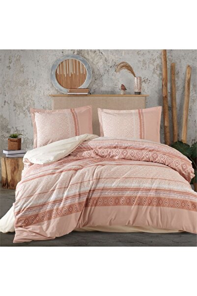 DENİZLİ ÇEYİZ Clasy Single Ranforce Duvet Cover Set Latrina Salmon