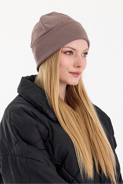 Butikgiz Brown Thermal Soft Beanie - 100% Cotton Sultan Style Women's Series (2 Different Appearances)