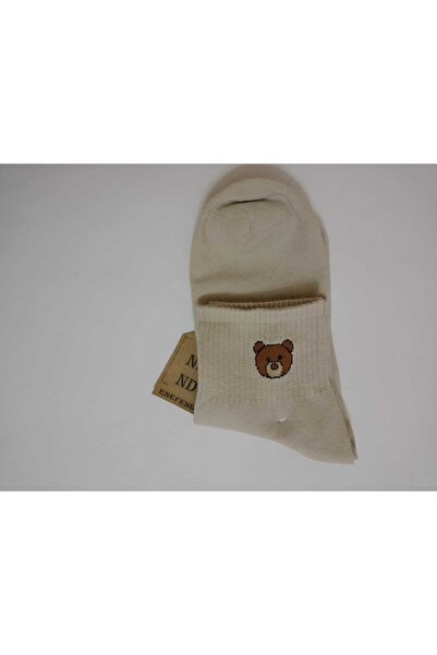 ENEFENDİ ПАМУЧНИ ЧОРАПИ С АРОМАТ НА МЕЧКА МЕКИ ЧОРАПИ БЕЗ ШЕВ С МОТИВ НА МЕЧКА КАФЯВИ ЧОРАПИ ДО ГЛЕЗЕНА