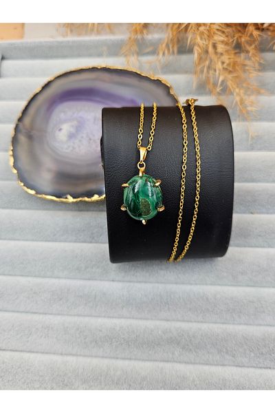 AURA Malahit Stone Natural Stone Necklace