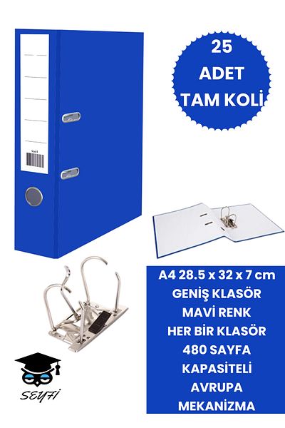 SEYFİKİRTASİYE Office Office Classer - Double Ring, European Metal Mechanism, Narrow and Wide Folder for Various Colors and Quantity