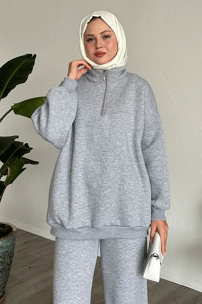 InStyle Σετ ράστερ με φερμουάρ γκρι διπλό