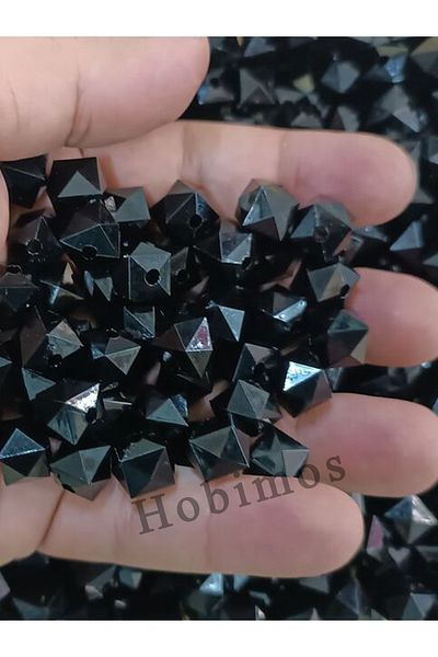 Hobimos 500Pcs 12 mm Black Acrylic Cube Bag Jewelry Beads