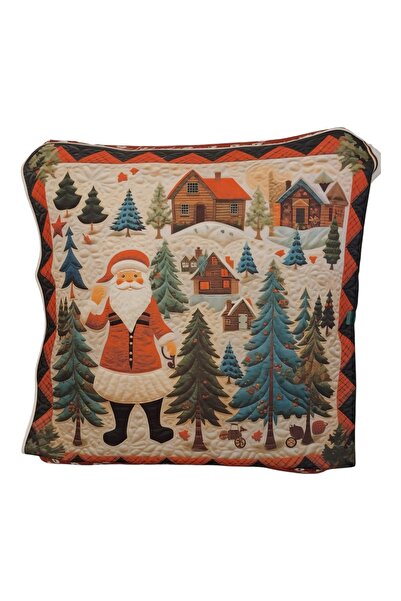 handedizayn Yılbaş Noel Babaı Temalı Kırlent Kılıfi