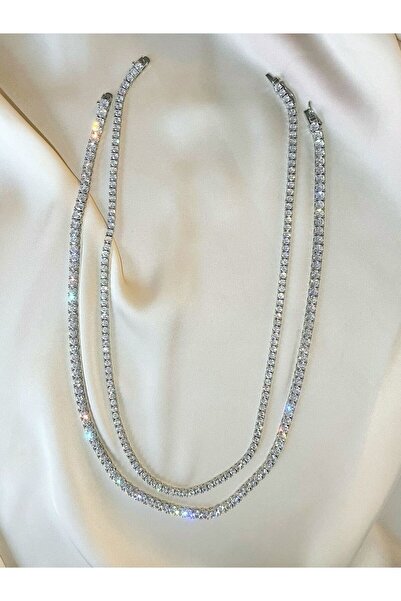 staınless steel Silver Suyolu Kolye 3 mm