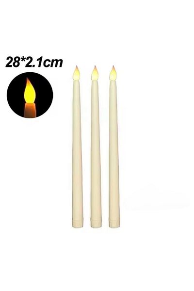 PEKİBU Σετ 2 LED Κηροπήγιο Mumi Cream 28 cm