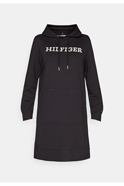 Tommy Hilfiger Kapşonlu Nakış İşlemenli Monotyp Hoodıe Günlük Elbise