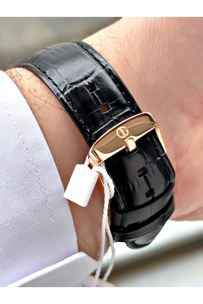 DAVID GUNER Fonksiyonlu Siyah Renk Deri Kordon Erkek Kol Saati 8074R2
