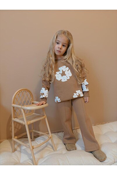 YİGİT BUTİK Virágmintás spanyol lábú lány alsó felső szett