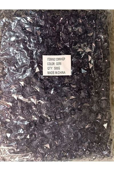 Hobimos 500Pcs 12 mm Grey Acrylic Cube Bag Jewelry Beads