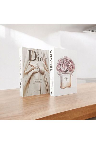 NARİBA Wedding Dress&No 5 Set of 2 Decorative Book Box