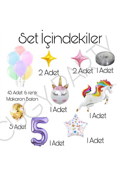 CUGY MACARON BALLOONS UNIKORN HORSE AGE FIGURE CONCEPT ΣΕΤ ΣΤΟΛΙΣΤΙΚΟ ΓΕΝΕΘΛΙΩΝ