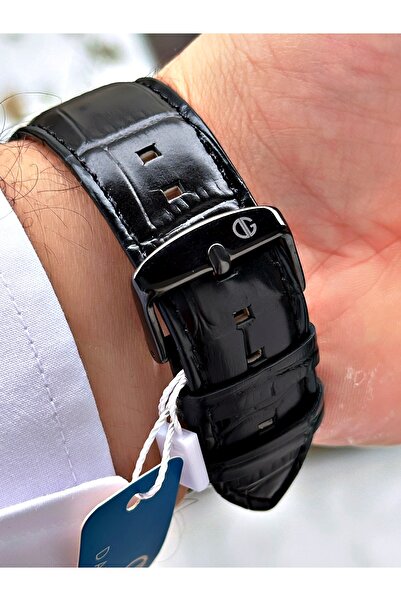 DAVID GUNER Fonksiyonlu Siyah Renk Deri Kordon Erkek Kol Saati 8247B