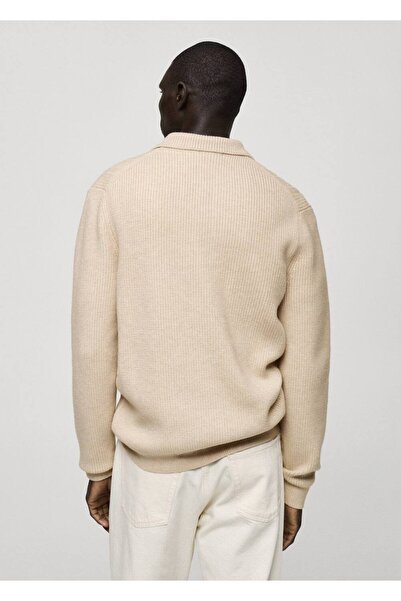 MANGO Man Kalıplı triko polo kazak