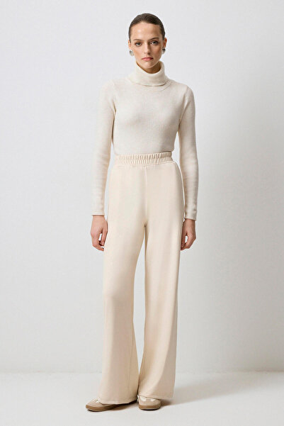 Touché Privé Pletené kalhoty rovného střihu s elastickým pasem