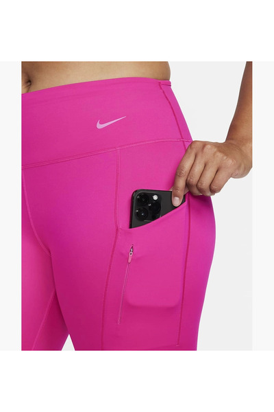 Nike Leggings roz pentru femei cu susținere ridicată și buzunare - model 7/8 dq5692