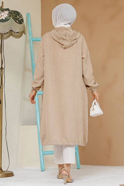 Neva Style Beige Zippered Hijab Cap - 70792Beige