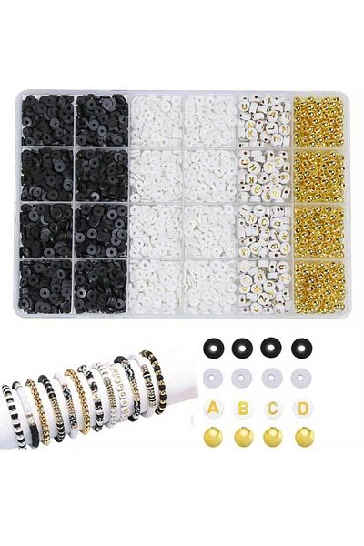 yiğit aksesuar Fimo Beads Letter Beads and Apparatus Jewelry Making Kit Hobby Supplies 6