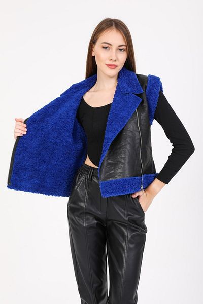 Reji Fur Garnished Leather Vest