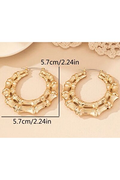 Dgt Luxury 14K Altın Kaplama Çift Katman Boho Küpe-Kulak İğnesi Paslanmaz Çelik