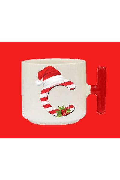 hesaplisiburada Yeni Yıla Özel C Harfli Isimli Basılı T Kulplu Latte Kupa