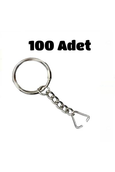 BEİLYS COSMETİCS & ACCESSORY Anahtarlık Halkası Zincirli 100adet Gümüş Rengi