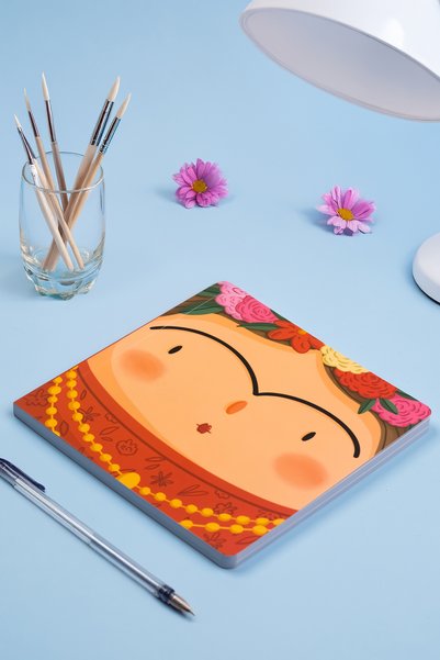 Meli Melek Melimelek Frida Kahlo Notebook, 15X15 cm