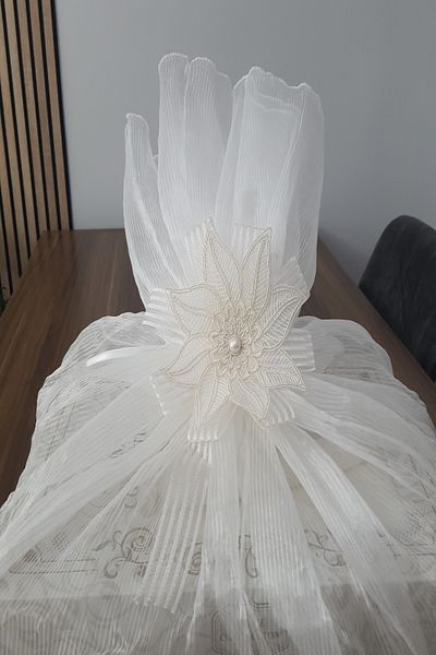 İnciShop Satin Engagement Bundle - Embroidered with Roses and Ornaments, with Dowry - 50X40