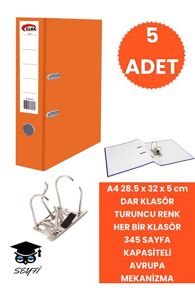 SEYFİKİRTASİYE Office Office Classer - Double Ring, European Metal Mechanism, Narrow and Wide Folder for Various Colors and Quantity