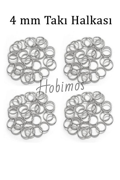Hobimos 250 τμχ Δαχτυλίδι κοσμήματος 4 mm Νικέλιο - Δαχτυλίδι στήριξης - Στρογγυλό συρμάτινο δαχτυλίδι