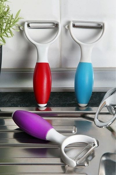 VENON 1Pc Chubby Peeler Colorful Handle Steel Laser Cut Potato Vegetable Peeler Julian Peeler