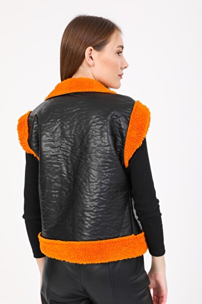 Reji Fur Garnished Leather Vest