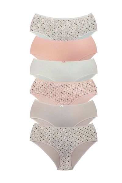 İNSPİRA Plus Size Mixed Color High Waist Women's Panties 6 Pack