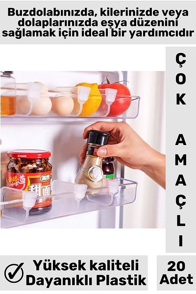 Wintoup High Quality Compact Durable Plastic Refrigerator Rugs Inside Cabinet Multipurpose Shelf Separator 20 Pcs
