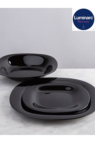 Luminarc Madame Luda Carine Siyah 24 Parça 6 Kişilik Yemek Takımı Ve Çeyiz Seti.