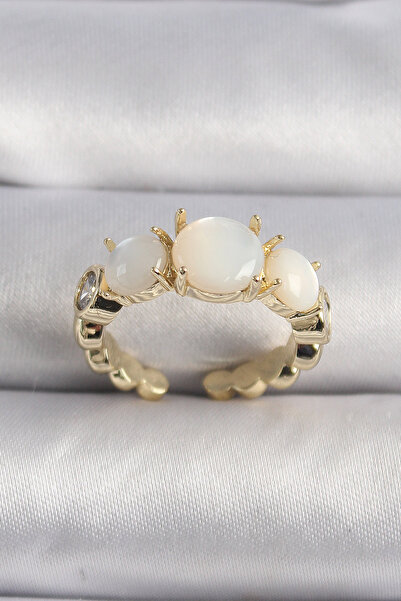 Leyaton LWLHMRS-IEG ieg ™   خاتم نسائي من سلسلة VIP باللون الأبيض اللؤلؤي مع ...