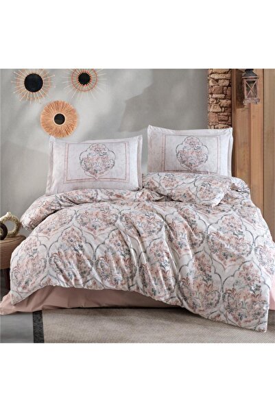 DENİZLİ ÇEYİZ Hezen Beige Single Ranforce Duvet Cover Set