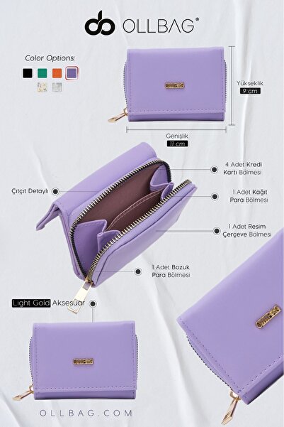 OLLBAG Lila logo detaylı  cüzdan