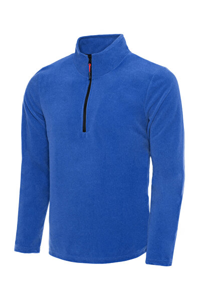 BLUETIFUL Унисекс черно поло с голям размер - свободна кройка, ветроустойчиво, с половин цип