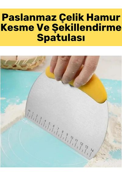 Wintoup Premium High Quality Stainless Steel Measure Striped Dough Cutting Shaping Spatula