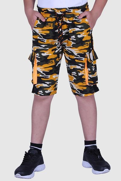 Markahit Pantaloni scurți Capri pentru băiat, camuflaj, cu buzunare cargo