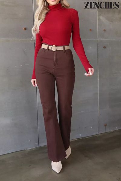 ZENCHES Pulover Slimfit cu gât
