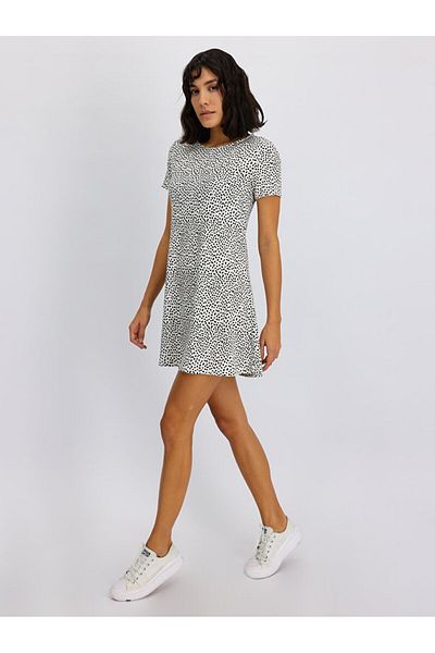 Ltb Rochie albă drapată cu model
