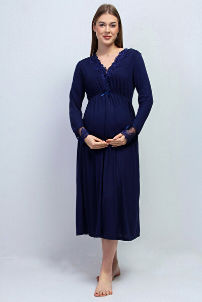 ByLohusa Lacivert Hamile Lohusa Gecelik Effortt