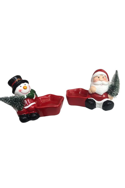 The Art Of Casting İkili Mumluk Yılbaşı Temalı, Yeni Yıl, Kardan Adam, Noel B...