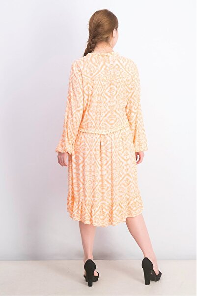 Tchibo Women Printed Midi Dress, Orange