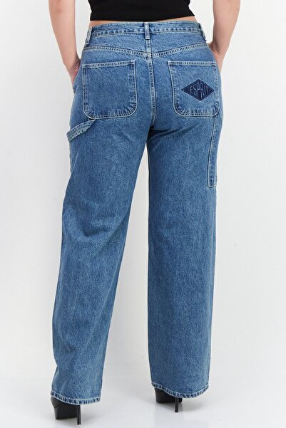 Esprit Women Regular Fit High Waist Non-Stretchable Denim Jeans, Blue